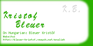 kristof bleuer business card