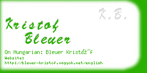 kristof bleuer business card